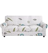 SearchI Stretch Sofa Cover Printed Couch Cover, Floral Pattern 4 Pieces Sofa Slipcover with 3 Sep...