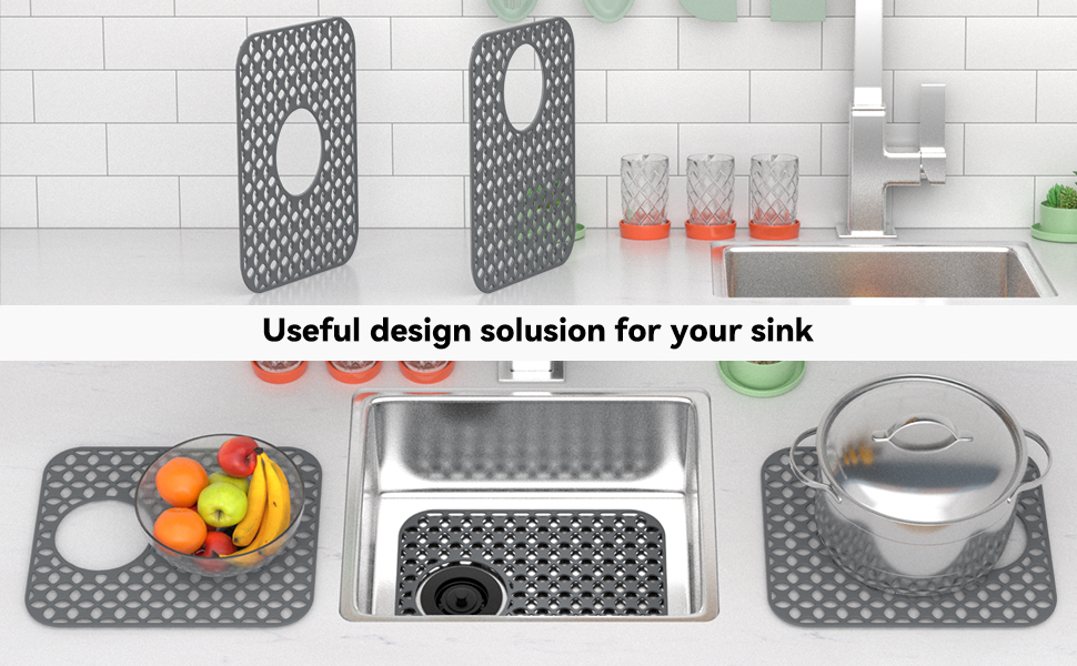 Kitchen Sink Mats, TOOVEM 2PCS NonSlip Heat Resistant