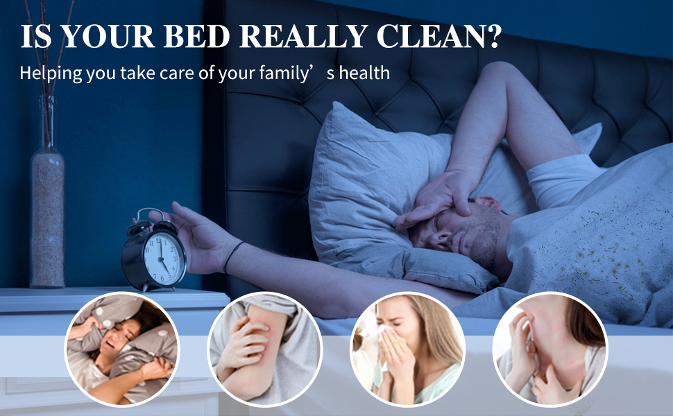 Mattress Vacuum Cleaner, UV Handheld Bed Vacuum with 10KPa