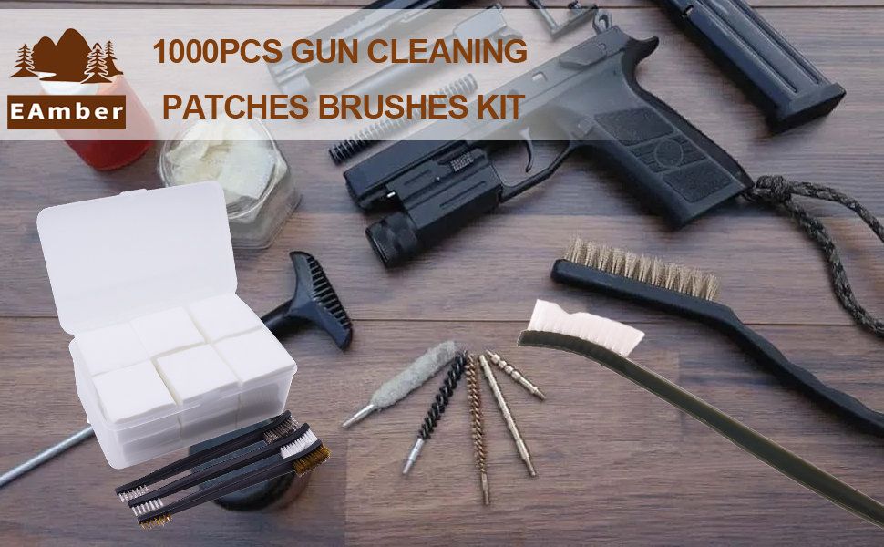 600PCS Gun Cleaning Patches Brushes Kit Gun Cleaner