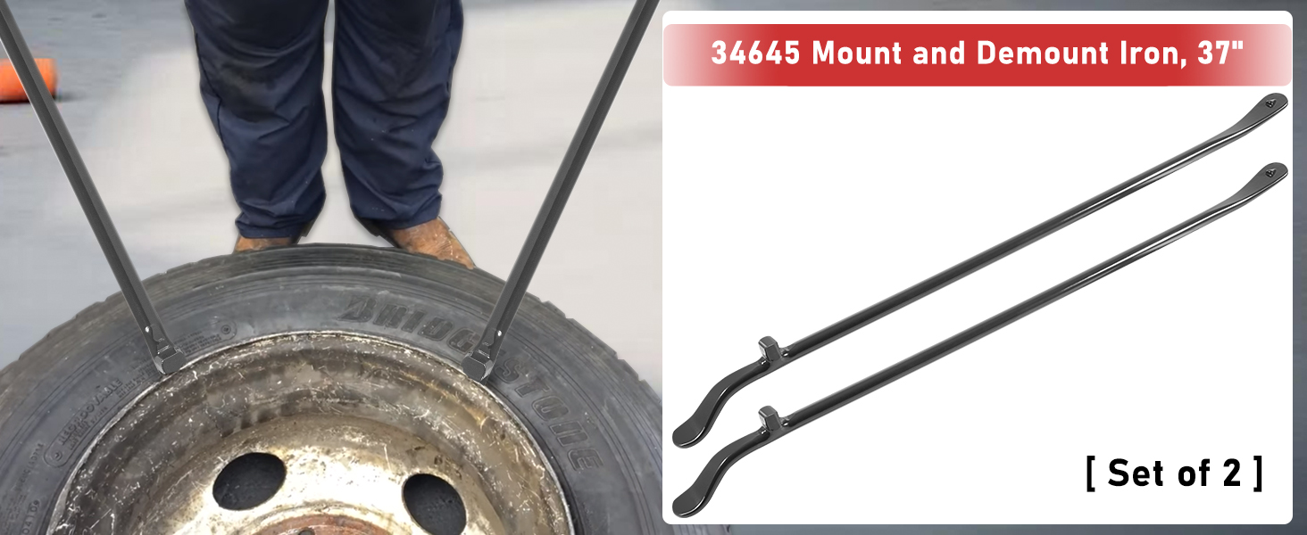 2pcs 34645 Mount and Demount Iron, 37", 3/4″ Stock, Mount