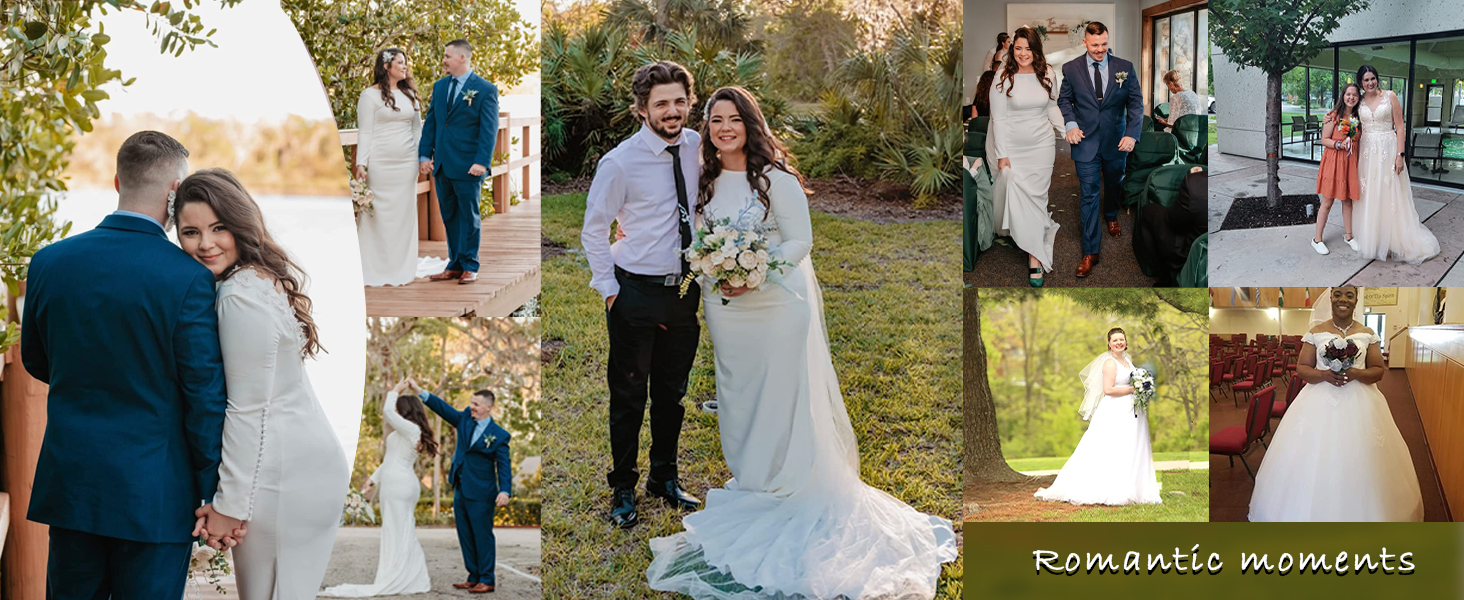 Vestidos de novia de sirena con apliques de encaje para novia