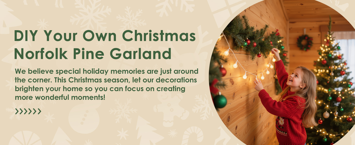 Christmas Norfolk Pine Garland