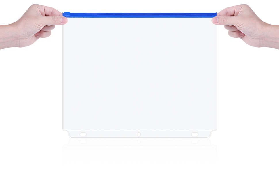 YoeeJob 3 Holes Clear PVC Zipper Binder Pocket Insert
