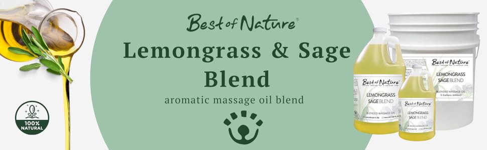 Best of Nature lemongrass oil massage carrier natural skin moisturizer hydration soothing relax sage