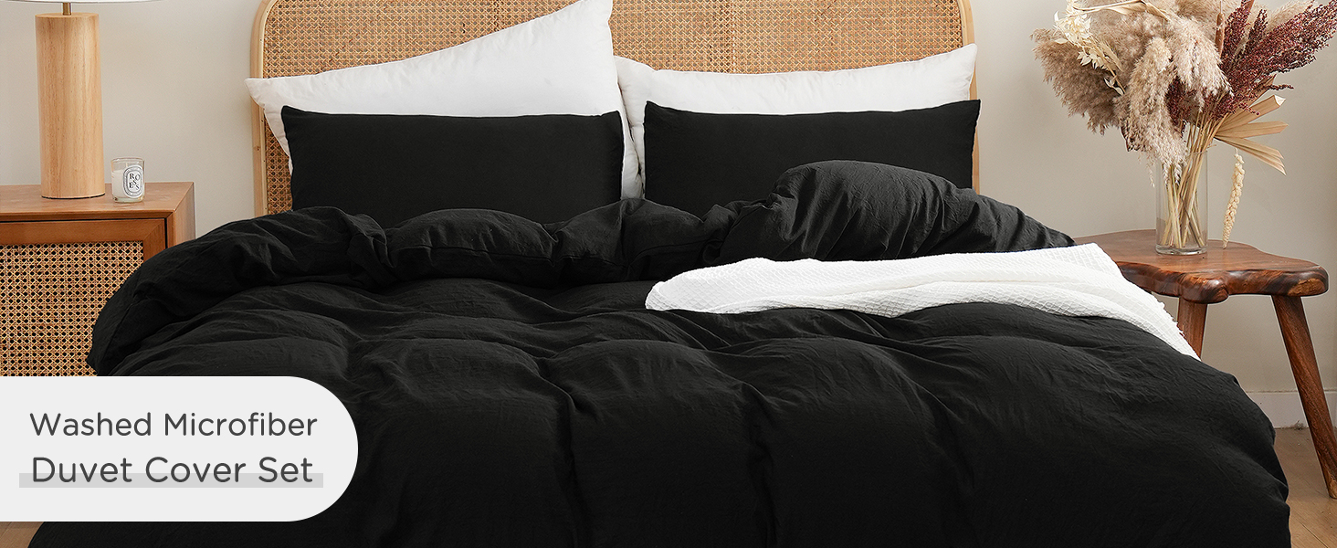 ATsense Duvet Cover Queen Size, Super Soft 100 Washed