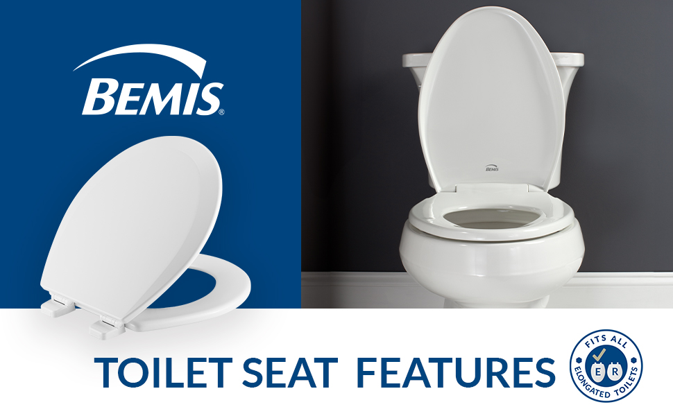 bemis toilet seat elongated round slow close plastic wood easy clean american toilet seat white