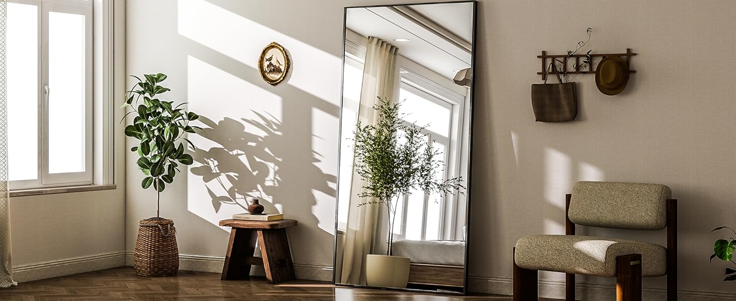 black wall mirror full length