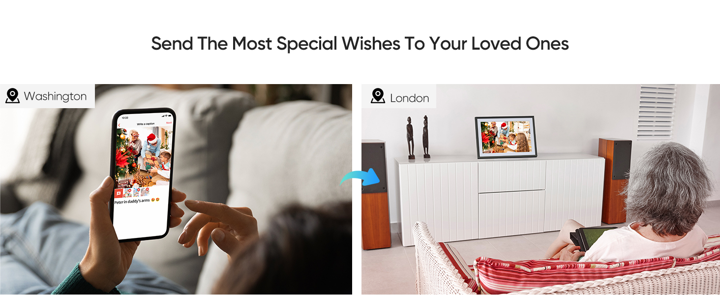 ARZOPA Digital Photo Frame WiFi 10.1 Inch IPS Touchscreen Electronic Photo Frame with 32GB