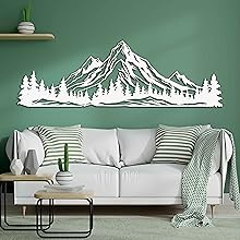 white metal mountain and forest wall art