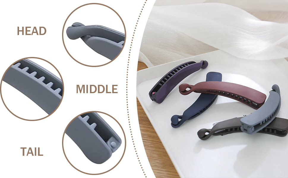 4 Stück Pferdeschwanz Haarklammer 