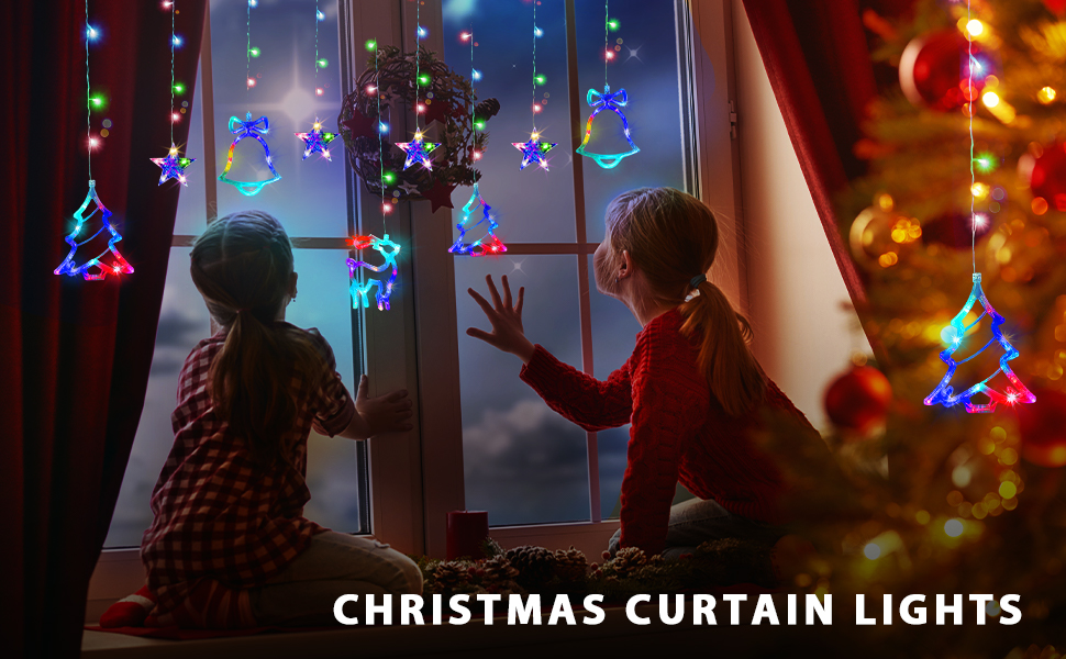Colorful Christmas Window Lights