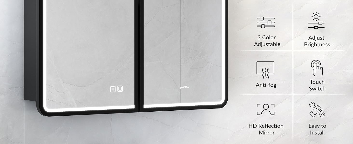 bathroom organizer with mirror