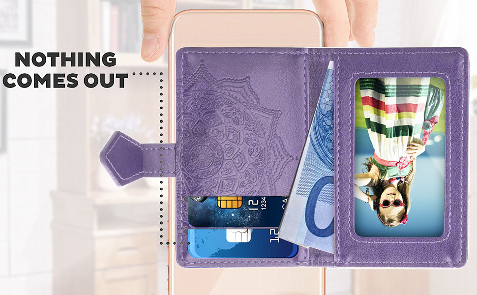 Ezavan Phone Wallet Stick On, Women Leather Adhesive Card