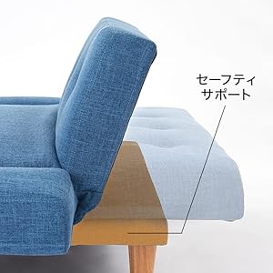 【新品未使用】自社無料配送 ソファベッド ネイビー 2人掛 クッション2個付 2人掛け]ソファベッド｜3WAY 14段階リクライニング 日本製 通販