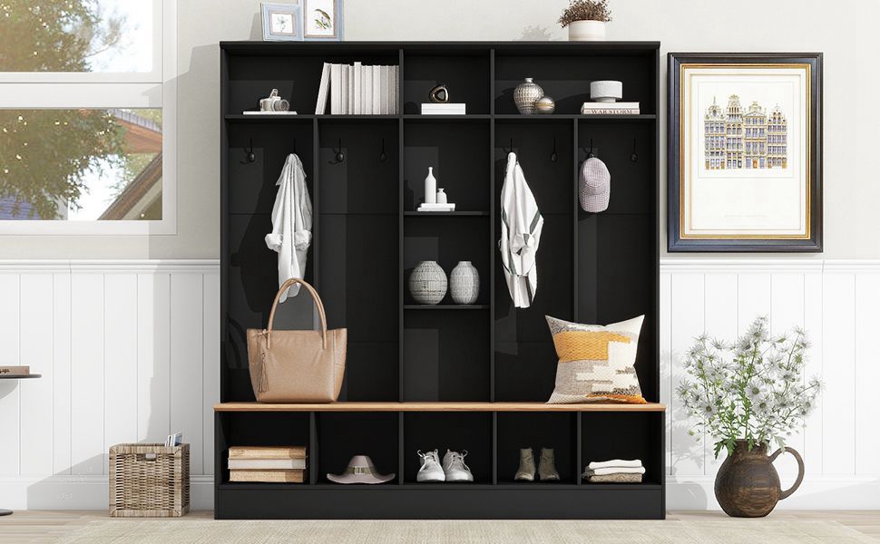 mudroom bench with storage and hooks