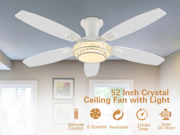 Amazon.com: Ceiling Fans with Lights-Crystal Ceiling Fan,50