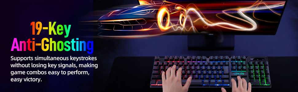 CHONCHOW USB Wireless Gaming Keyboard an... 14 wireless keyboard and mouse gaming rechargeable rgb backlit teclado inalámbrico