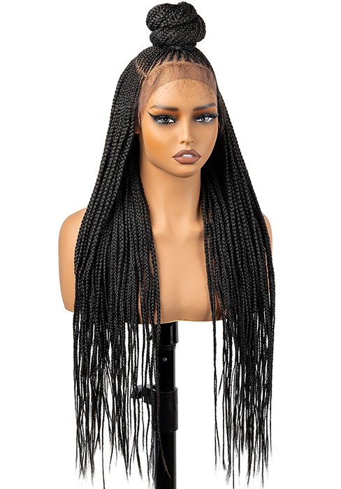 Boho Box Braided Wig with Updo Bun
