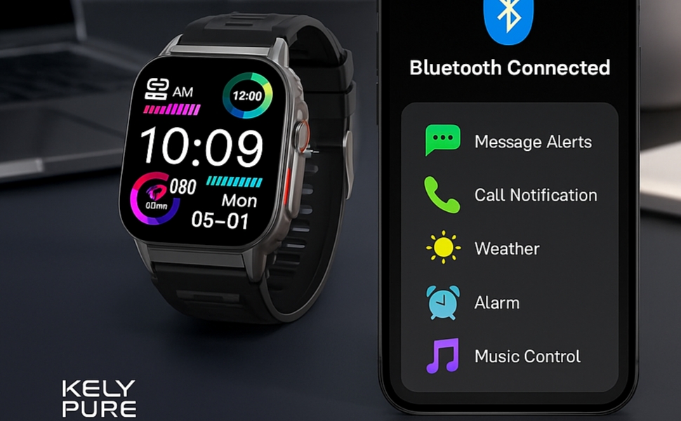 G41 Ultra Smart Watch with 1.85-inch HD display, Bluetooth calling, heart rate and SPO2
