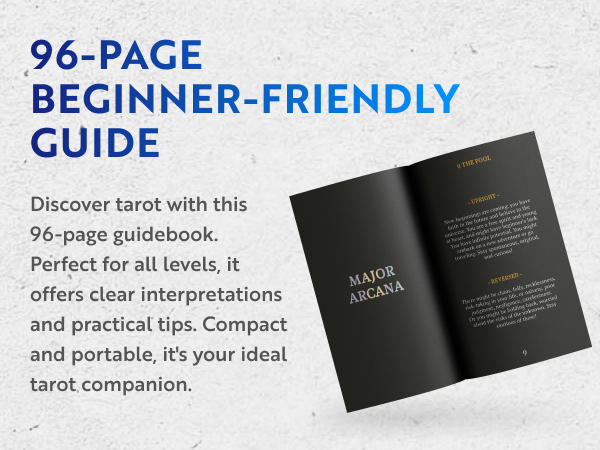 96-page beginner-friendly tarot guidebook, offering clear interpretations and practical tips