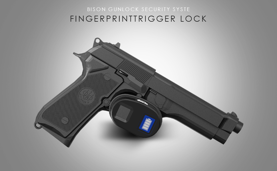Bison Fingerprint Trigger Lock, Gun Locks fit Most Handguns and Rifles 360° Touch