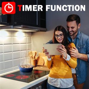 Ceramic Hob, Karinear 60cm Built-in 4 Zones Electric Hob With Touch Control 6000W, Hard Wired, No Plug Included 16 electric hob cooker