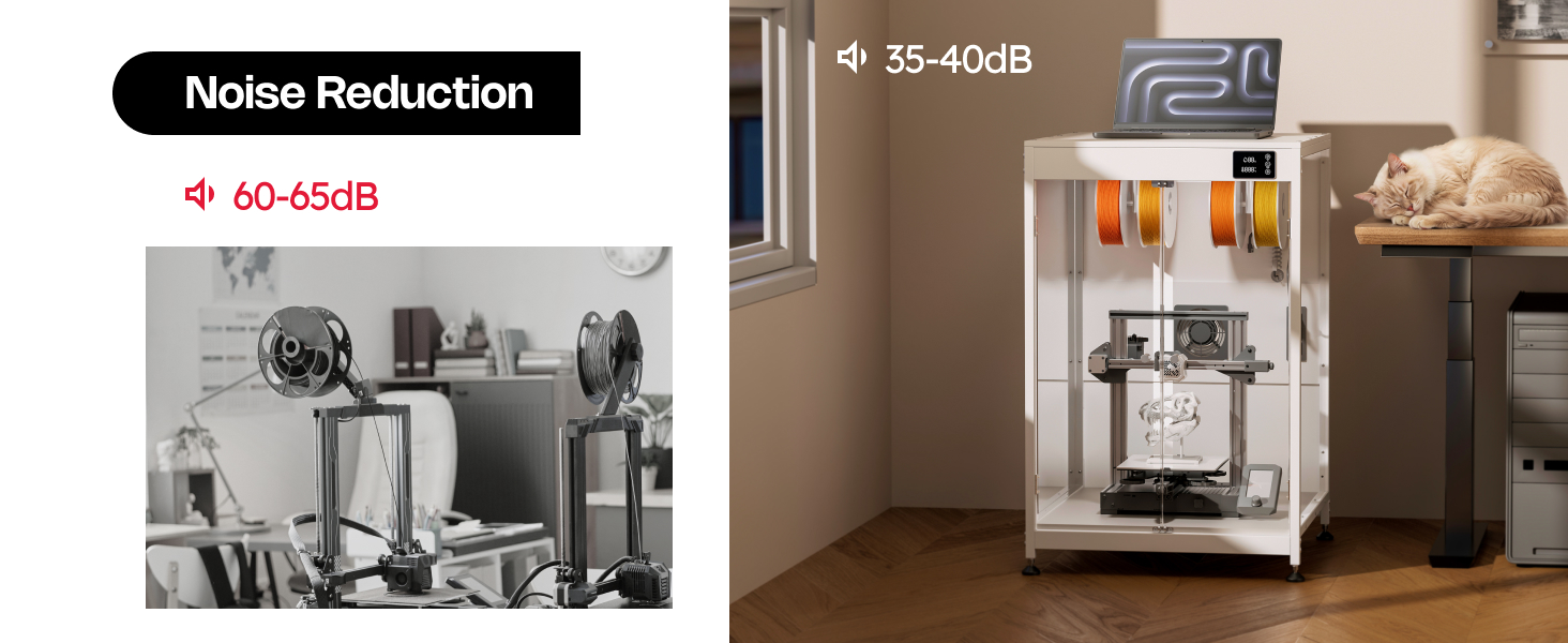 3D Printer Cabinet, 3D Printer Enclosure with Ventilation, Thermo-Hygrometer and LED Light, Effectively Noise Reduction, Fits 3D Printers Up to 23''W x 22.4''D x 25.4''H 13 3d printer enclosure