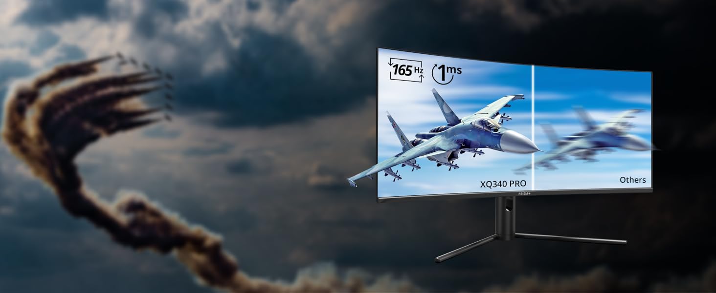 PRISM+ XQ340 PRO 34" QLED 165Hz 1ms Curved Ultrawide WQHD [3440 x 1440] Adaptive Sync Gaming