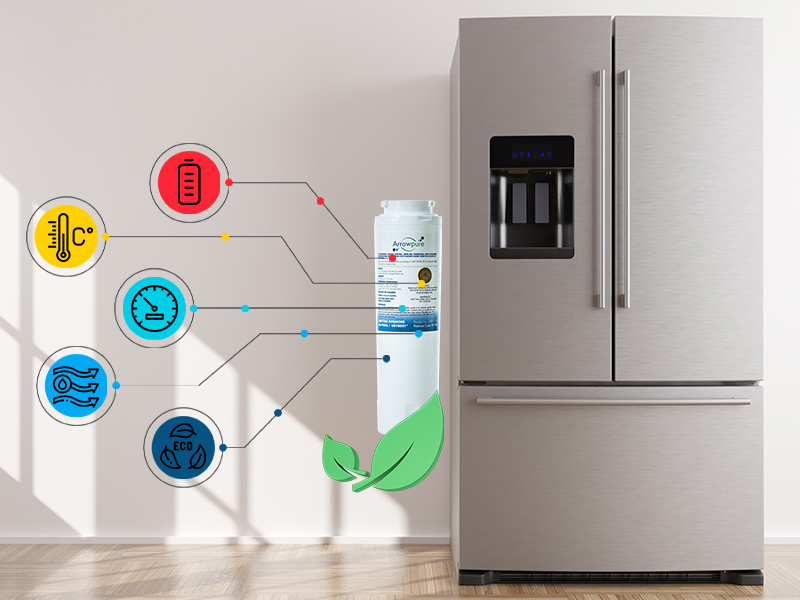 Arrowpure UKF8001 Refrigerator Water Filter for Whirlpool