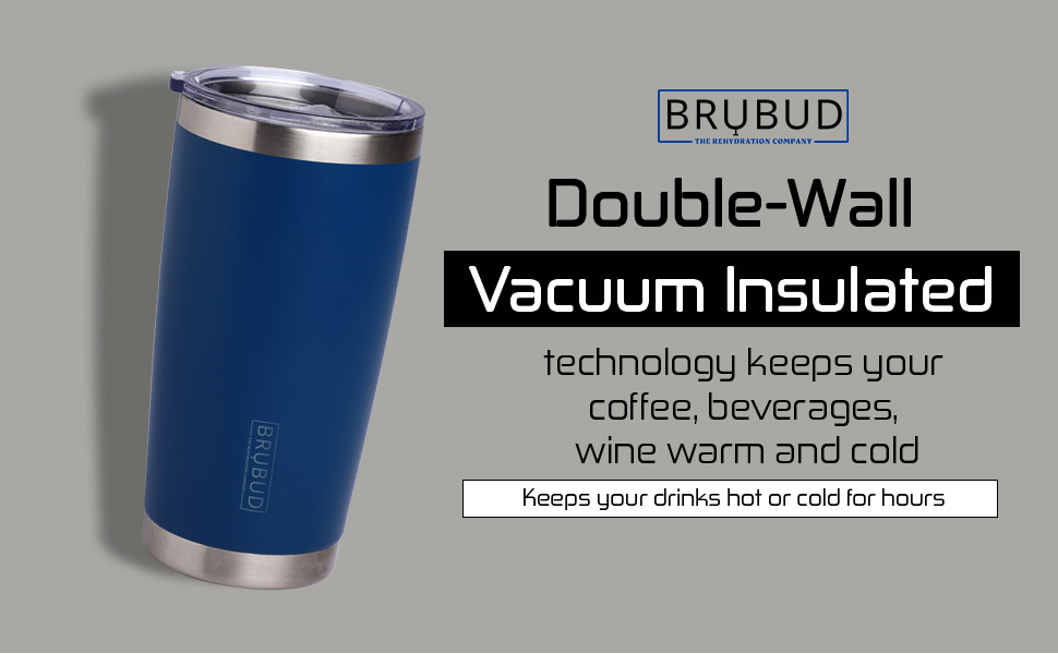 BRUBUD Travel Tumbler is Double Walled Vacuum Insulated
