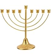 Ciieeo Menorah Vintage Candle Holder for Hanukkah Multi-Head Iron Art Candlestick Religious Deskt...