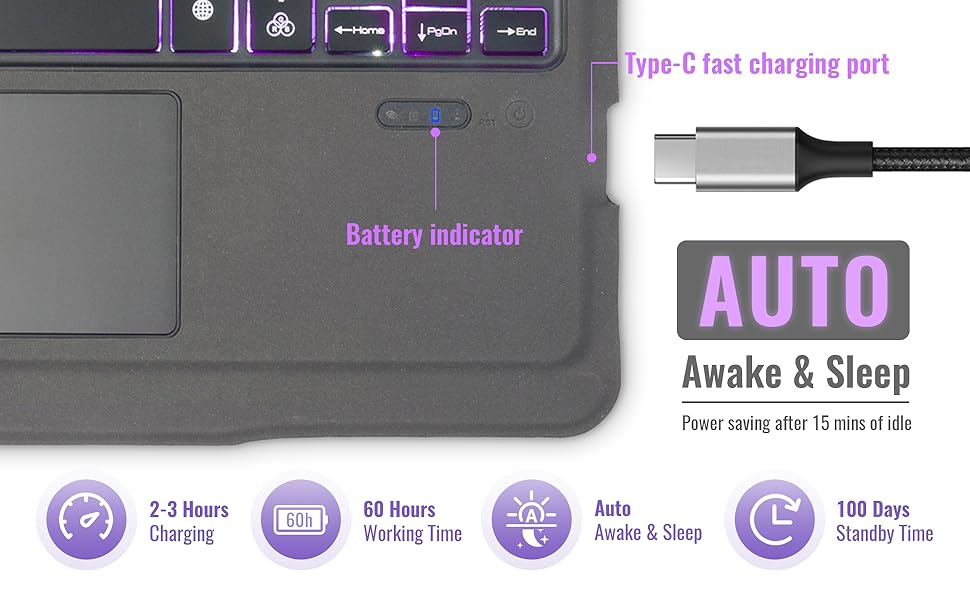 IXTRA Detachable Keyboard Case for iPad Pro 11 inch,Touchpad Keyboard