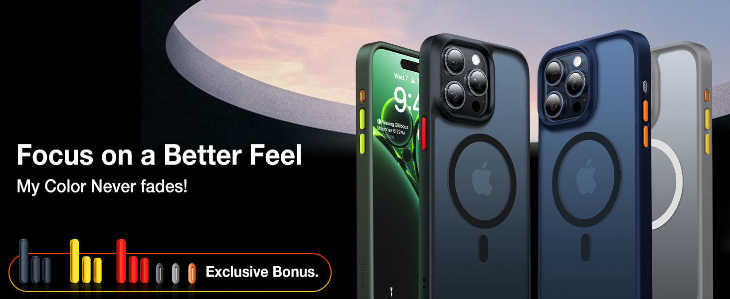 TORRAS Coque magnétique conçue pour iPhone 15 Pro Max [testé contre les