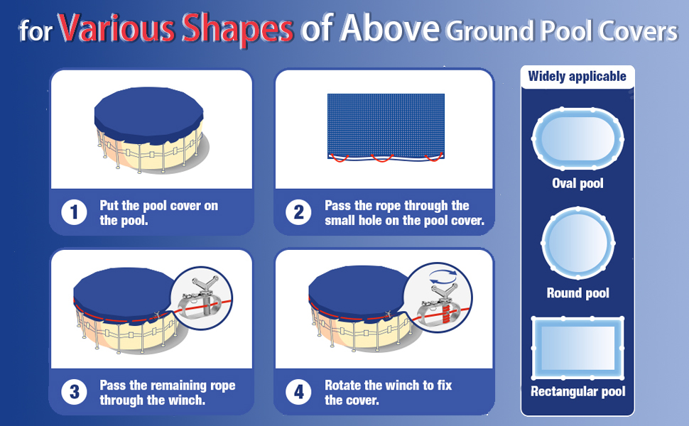 Pool Cover Cable and Winch Kit 100ft Pool Cover Cable and Aluminum Spring Loaded