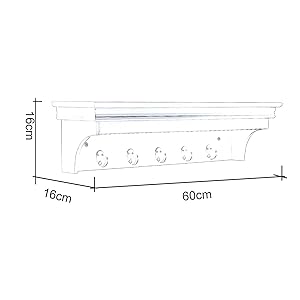 WOLTU Mensole Da Muro Scaffale Parete Con 5 Ganci Libreria Legno Barocco Opaco 13 2
