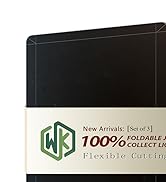 Flexible Plastic Cutting Boards for Kitchen, WK Foldable Cutting Board Mats with Juice Grooves, N...