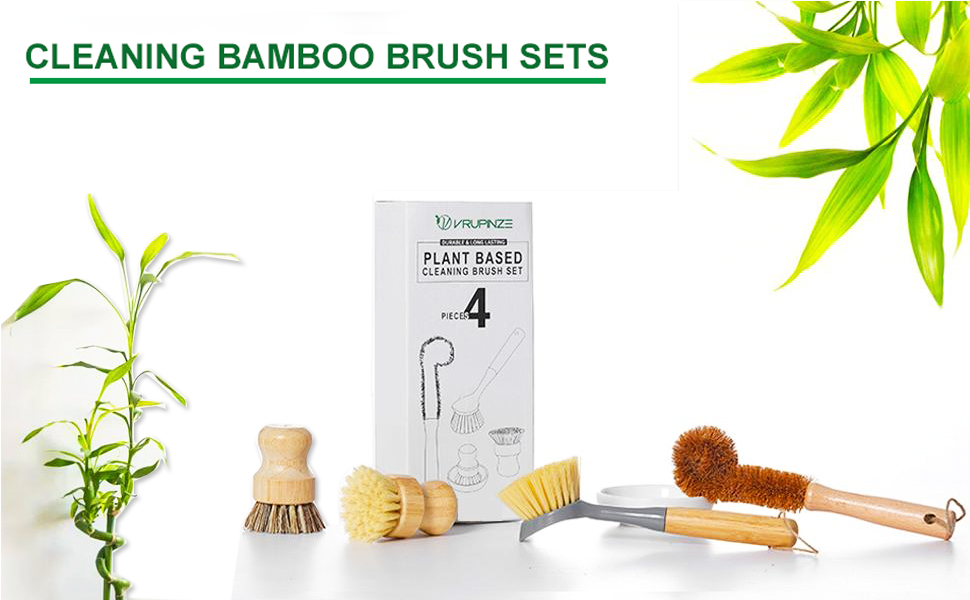 dish brush bamboo dish scrub brush