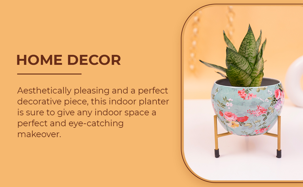 modern metallic flower pot planter plant container iron stand holder