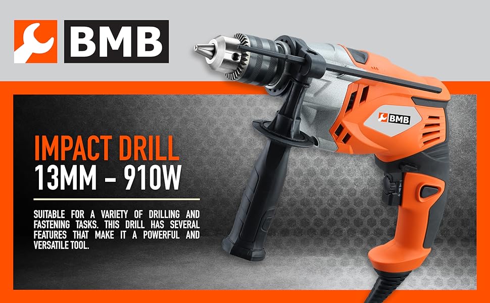 BMB TOOLS 1050W Heavy Duty Electric Impact Drill Versatile 13mm MultiFunction Tool with