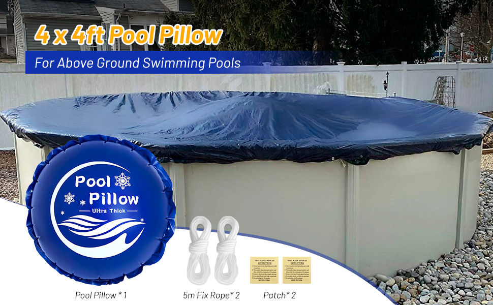 4 x 4ft Pool Pillows for Above Ground Pools, 0.4mm Thicker