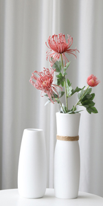 花瓶 フラワーベース マットライトのデザイン 陶器 生け花 造花 ドライフラワー 一輪挿し セラミック 花器 おしゃれ シンプル 無地 ホテル オフィス インテリア飾り  Flower Vase 白