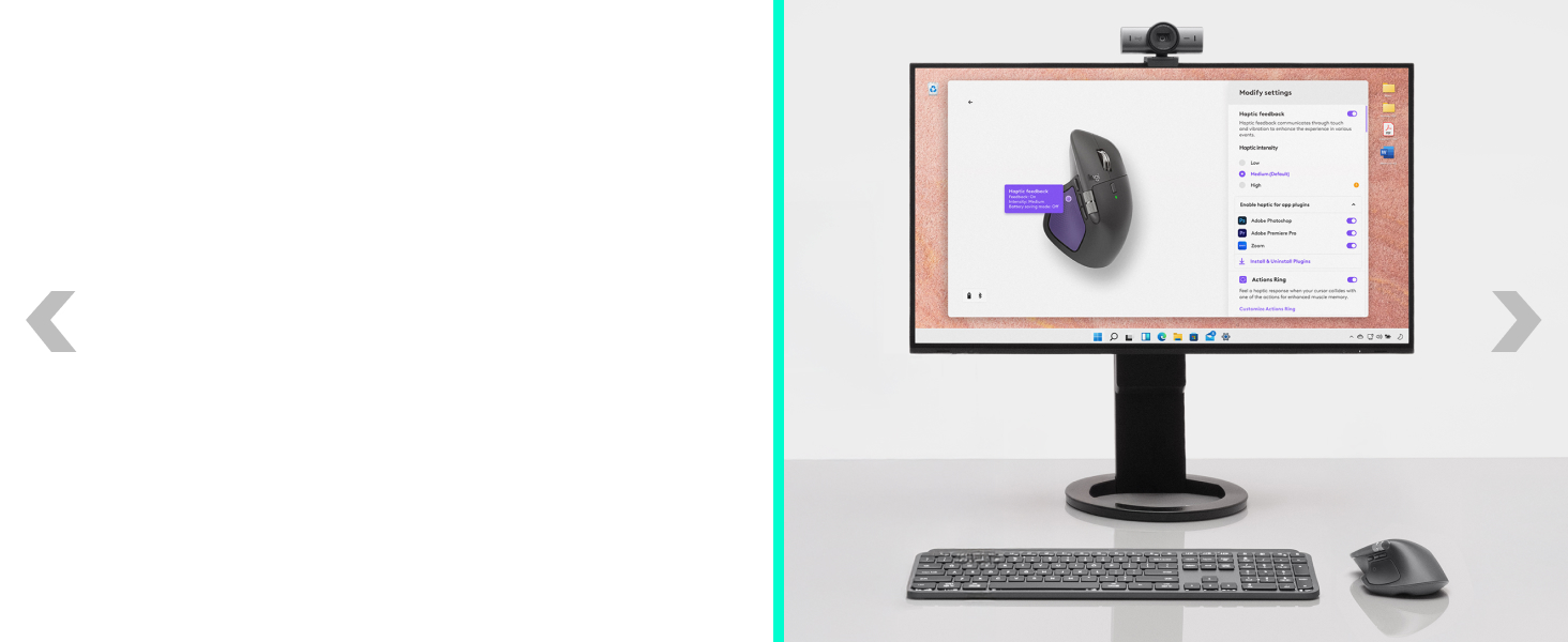 a man working on a computer using mx master 4 ergonomic wireless mouse