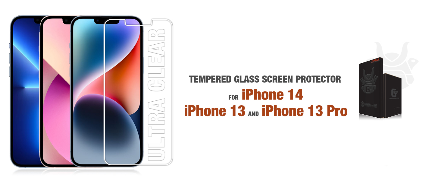apple iphone 14 13 pro screen protector tempered glass cover saver film guard
