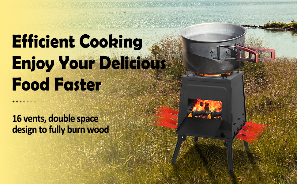 18.5 Inch Portable Wood Burning Stove Folding Outdoor