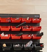 VEVOR 48-Bin Wall Mounted Storage Bins Parts Rack Organizer Garage Shop Tool Organizer for Screws...