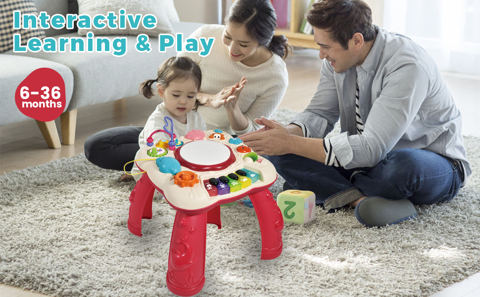 Qizfun Baby Toddler Activity Learning Table with Lights