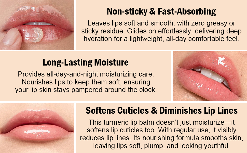 Non-sticky & Fast-Absorbing Long-Lasting Moisture Softens Cuticles & Diminishes Lip Lines