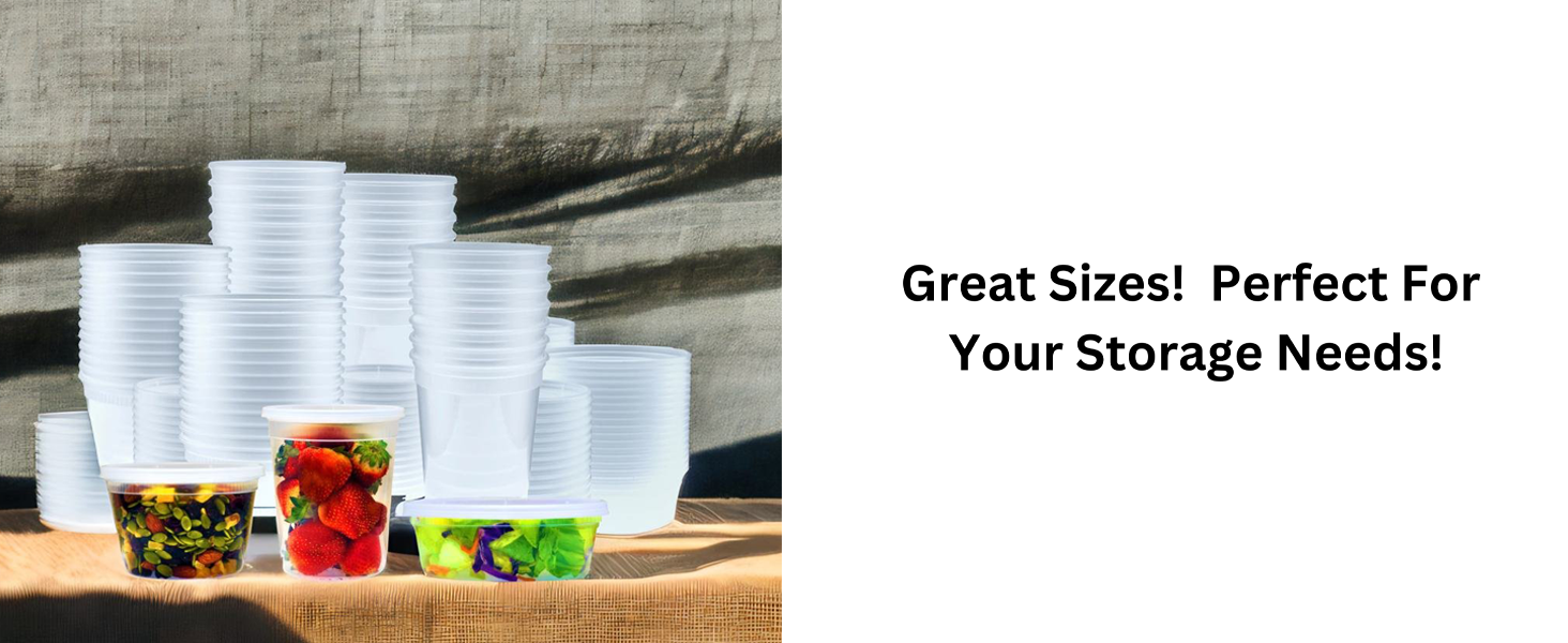 Plastic Containers with Lids [16 oz. 50 Pack] Disposable Clear Lunch Containers