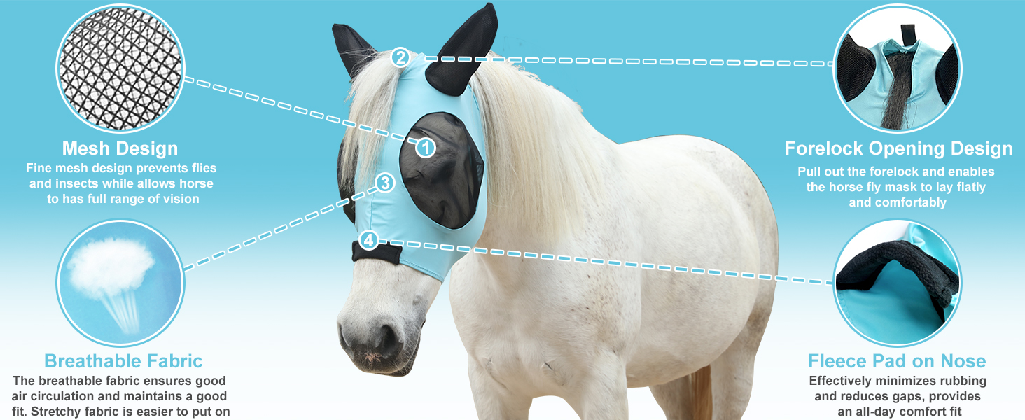 horse fly mask with ear